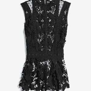 Express sheer peplum tank